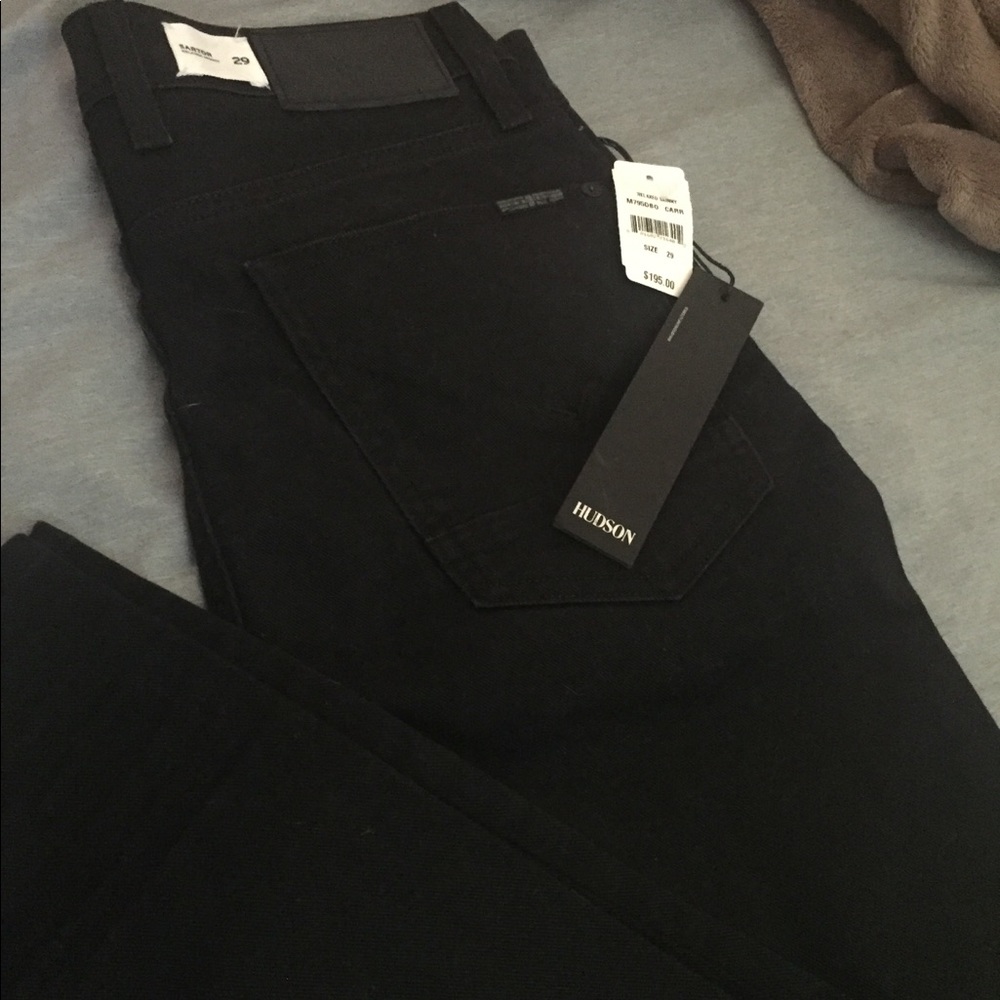 Men’s black Hudson relaxed skinny jeans